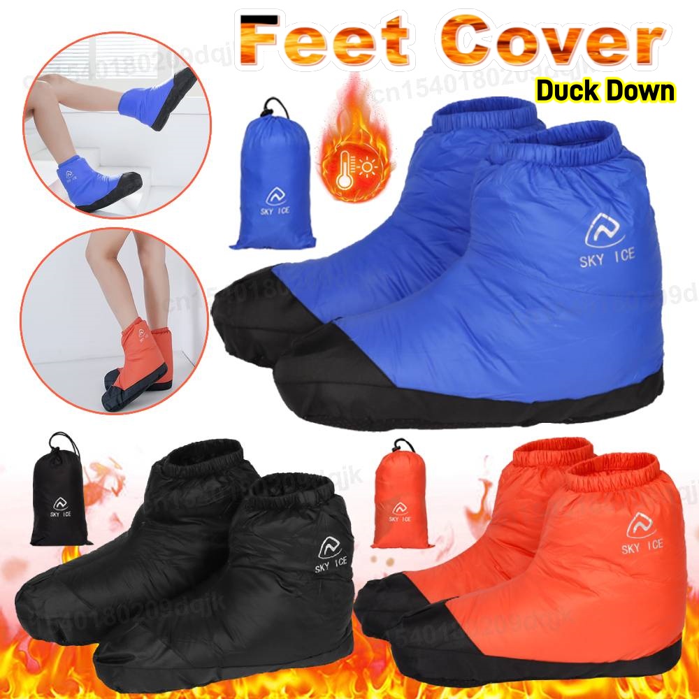 Ultralight Sleeping Bag - Ultraleichte Daunenschuhe, Entendaunen-Schuhüberzug, Outdoor-Zelt-Hausschuhe, Winter-Fußsocken in