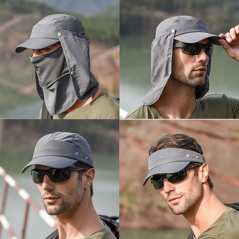 Camping Outdoor Quick Drying Sun Neck Protection Cap Hat - Multifunktions Faltbare Schnell Trocknend Wasserdichte Hut