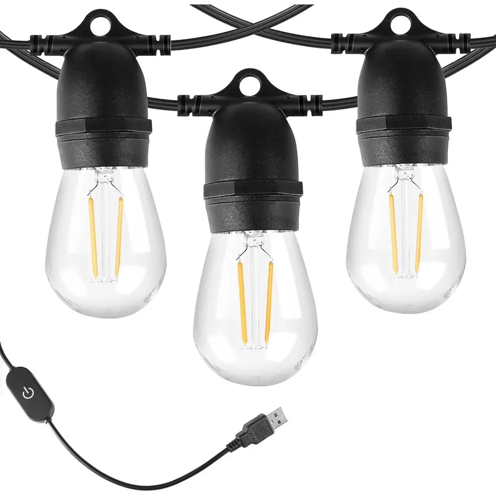Outdoor Camping Lights String - 24,6 Fuß lange, USB-betriebene Lichterkette, 10