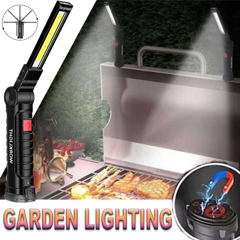 Outdoor Camping Lamp - Tragbare LED-Taschenlampe mit Magnethaken, Outdoor-Reparatur-Arbeitsleuchte, wiederaufladbare
