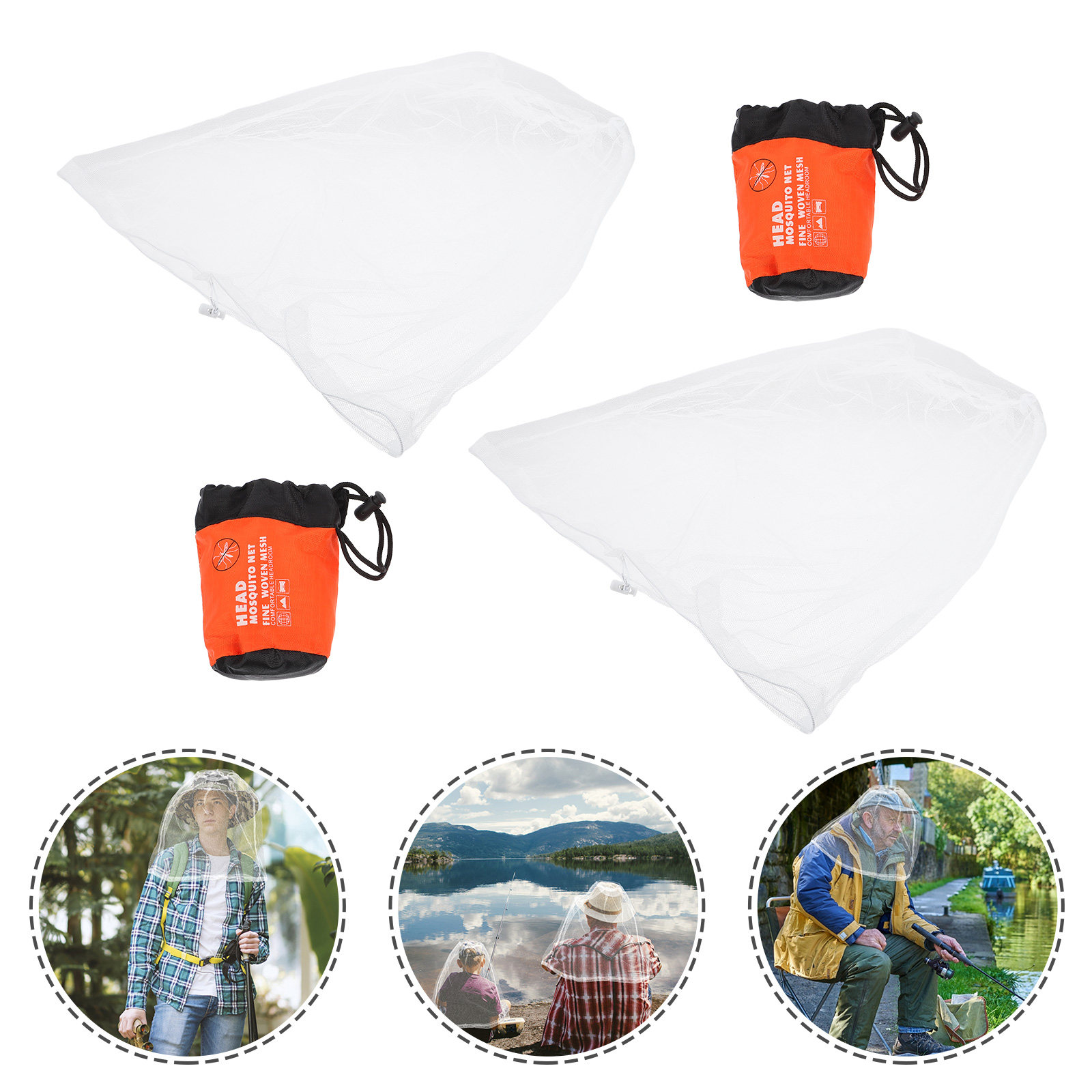 Outdoor Camping Activities - 2 Stück Moskitoschutz-Kopfnetz Gesichtsschutz für Nachtangeln,