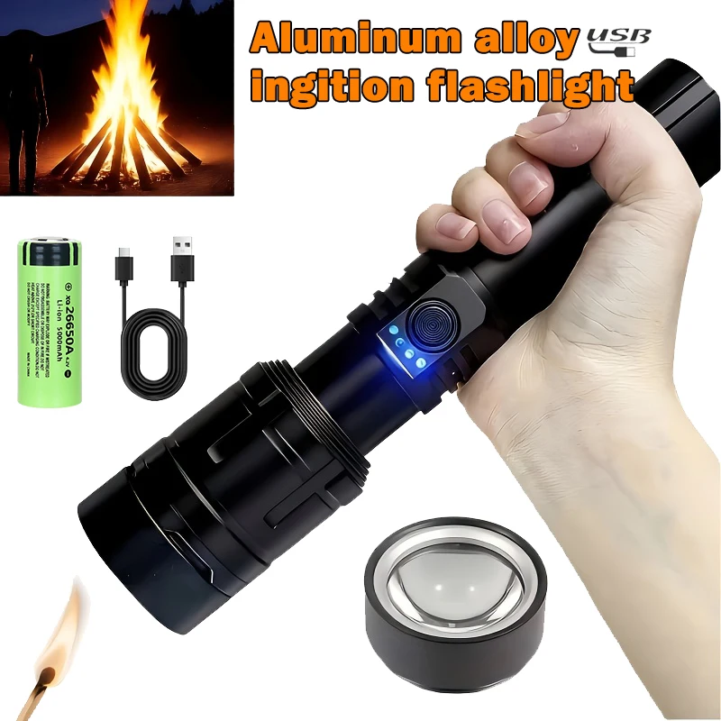Outdoor Camping Lamp - Ultra leistungsstarke Taschenlampe, konzentrierende Zündung, wasserdicht,