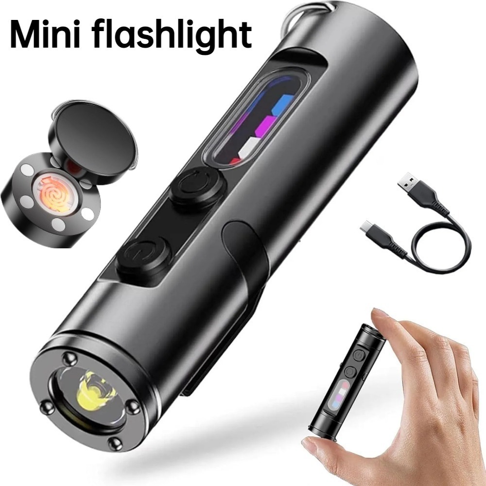Outdoor Camping Lamp - Mini Outdoor-Taschenlampe Typ C, wiederaufladbar, LED-Magnet-Taschenlampe