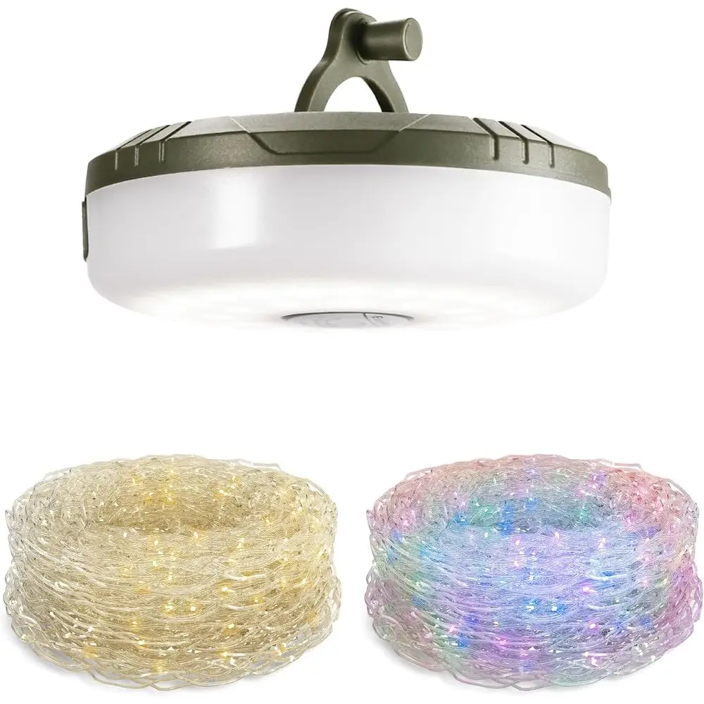 Outdoor Camping Lights String - Wiederaufladbare Camping-Lichterkette mit 8 Beleuchtungsmodi für