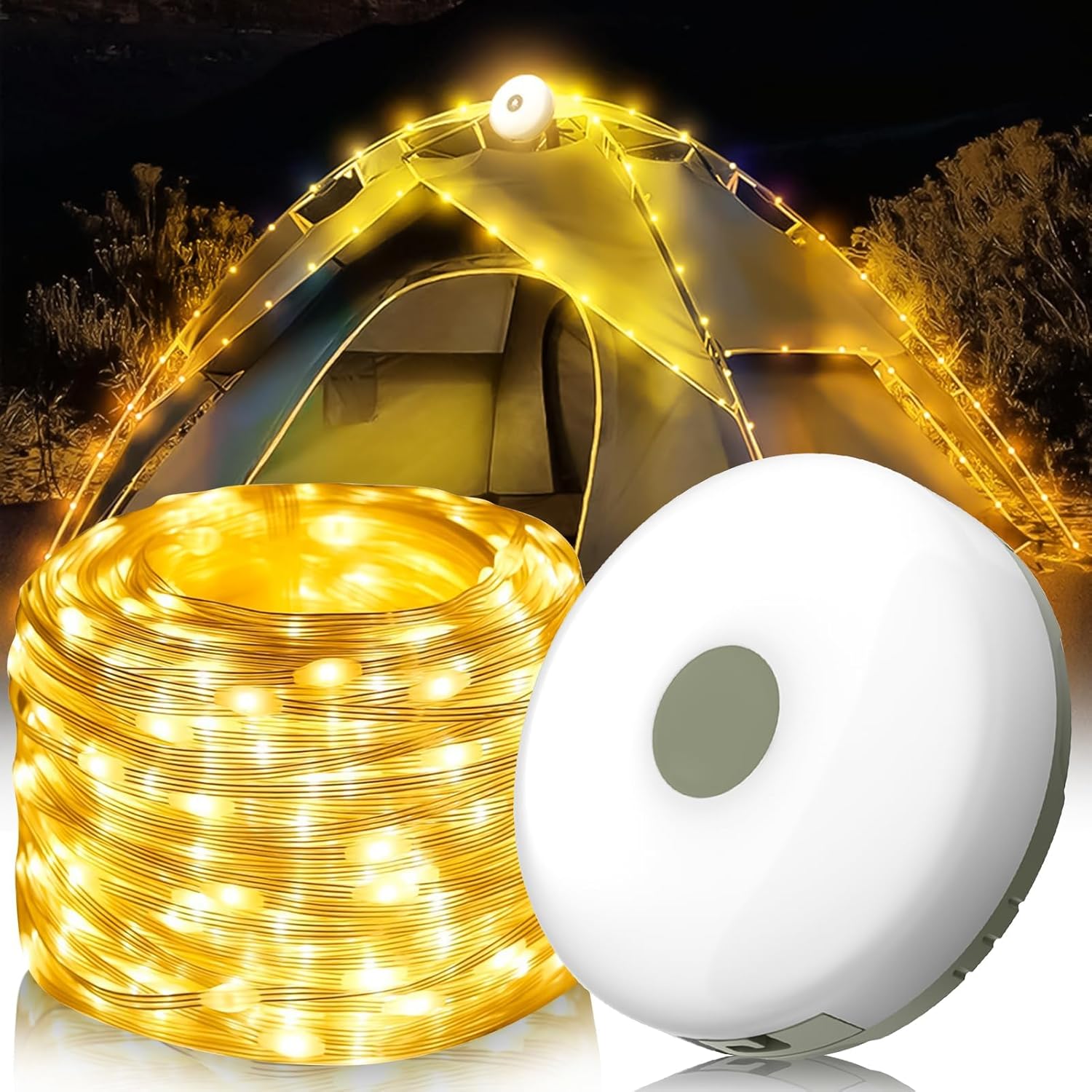 Outdoor Camping Lights String - Outdoor-Camping-Licht, USB wiederaufladbar, wasserdicht, Lichtkette, tragbar