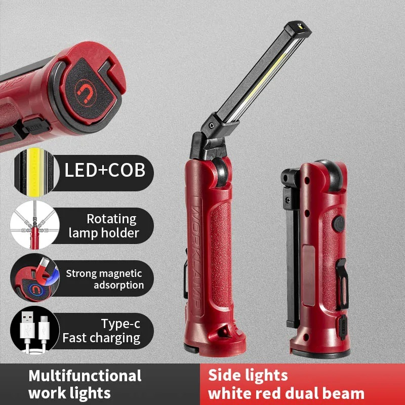 Outdoor Camping Lamp - COB LED-Arbeitsleuchte, wiederaufladbar, zusammenklappbare Taschenlampe, Outdoor,