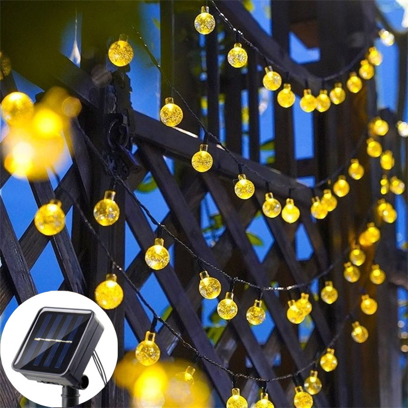 Outdoor Camping Lights String - Solar-Kristallkugel-Lichterkette für Außendekoration, Camping, Hochzeit, Garten