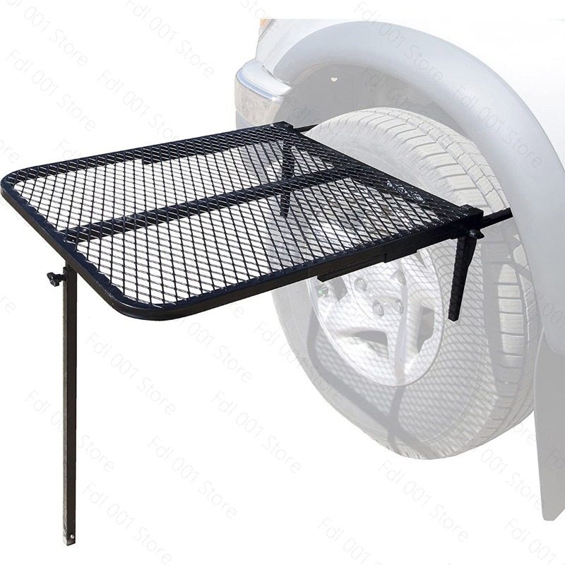Camp Table Folding - Auto-Camping-Grill Reifenförmiger Metall-Klappgrill Tragbarer Outdoor-Grilltisch