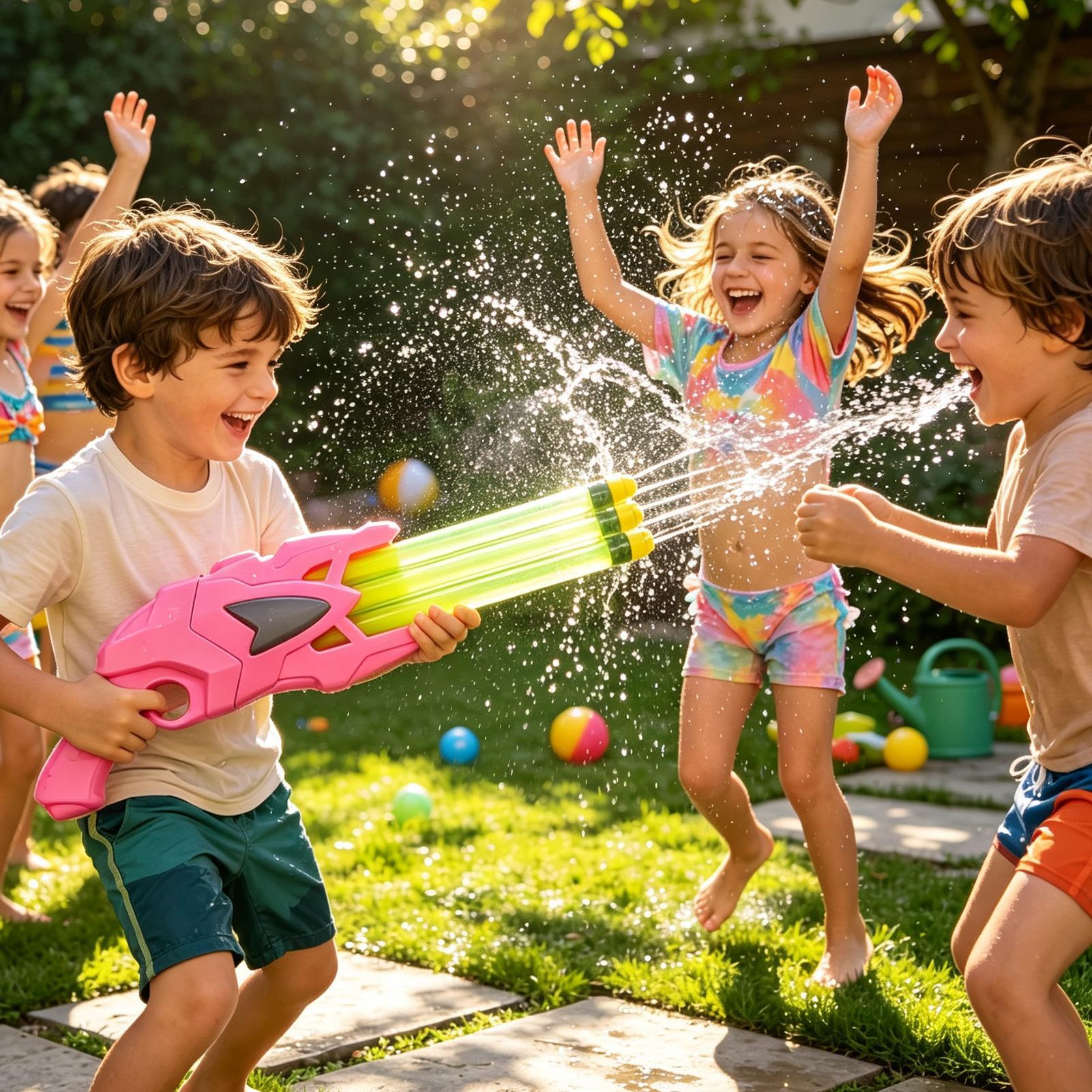 Outdoor Boys Camping Youtube - Wasserspritzpistole mit Mehrfachschläuchen Outdoor-Sommerspielzeug für Kinder