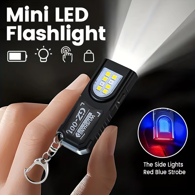 Outdoor Camping Lamp - Multifunktionale Schlüsselanhänger-Taschenlampe, USB wiederaufladbar, Mini-Taschenlampe mit