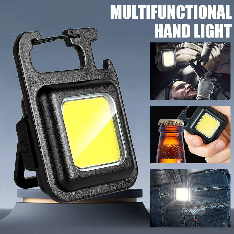 Outdoor Camping Lamp - Superhelle, praktische Mini-COB-Schlüsselanhänger-Taschenlampe, wiederaufladbar, Notfall-Arbeitsleuchte mit