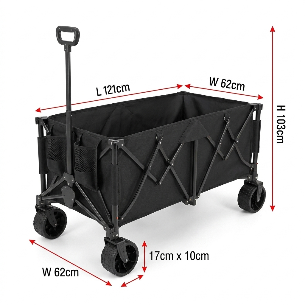 Camp Table Folding - Maßgefertigter Schwerlast-Klappwagen mit 260L Extra Großer