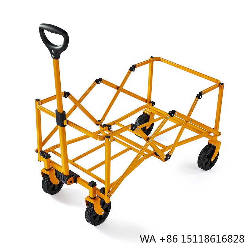 Camp Table Folding - Zusammenklappbarer Faltwagen, Strandwagen mit Großer Kapazität,