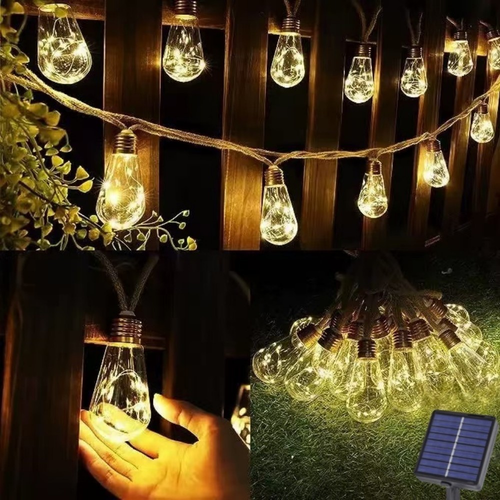 1 Stück 5M10LED Solar Hanfseil – Outdoor Camping Lights String Bewertung und Preis