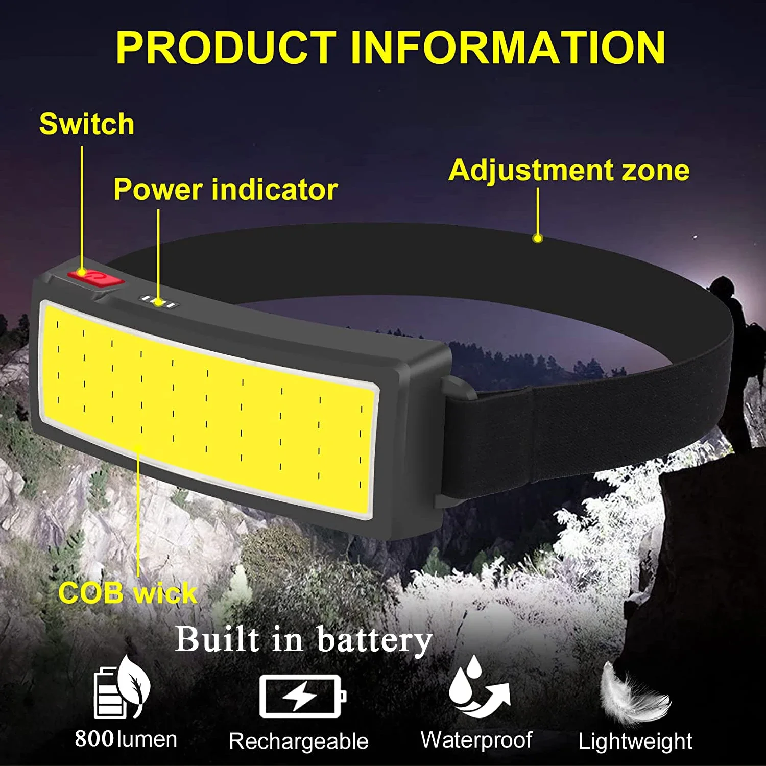 Tragbare COB-LED-Stirnlampen f – Outdoor Camping Adventure Lamp Bewertung und Preis