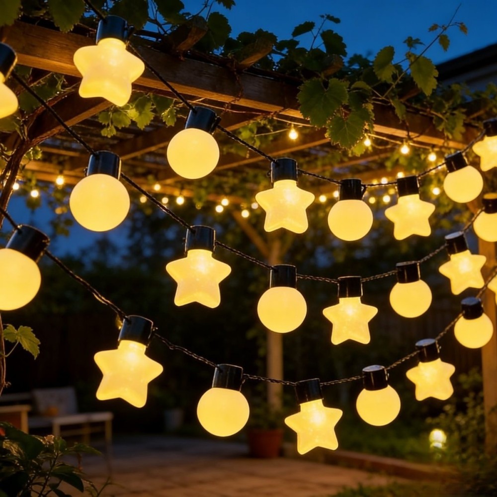 Solar G50 Weiße Stern- und Kug – Outdoor Camping Lights String Bewertung und Preis